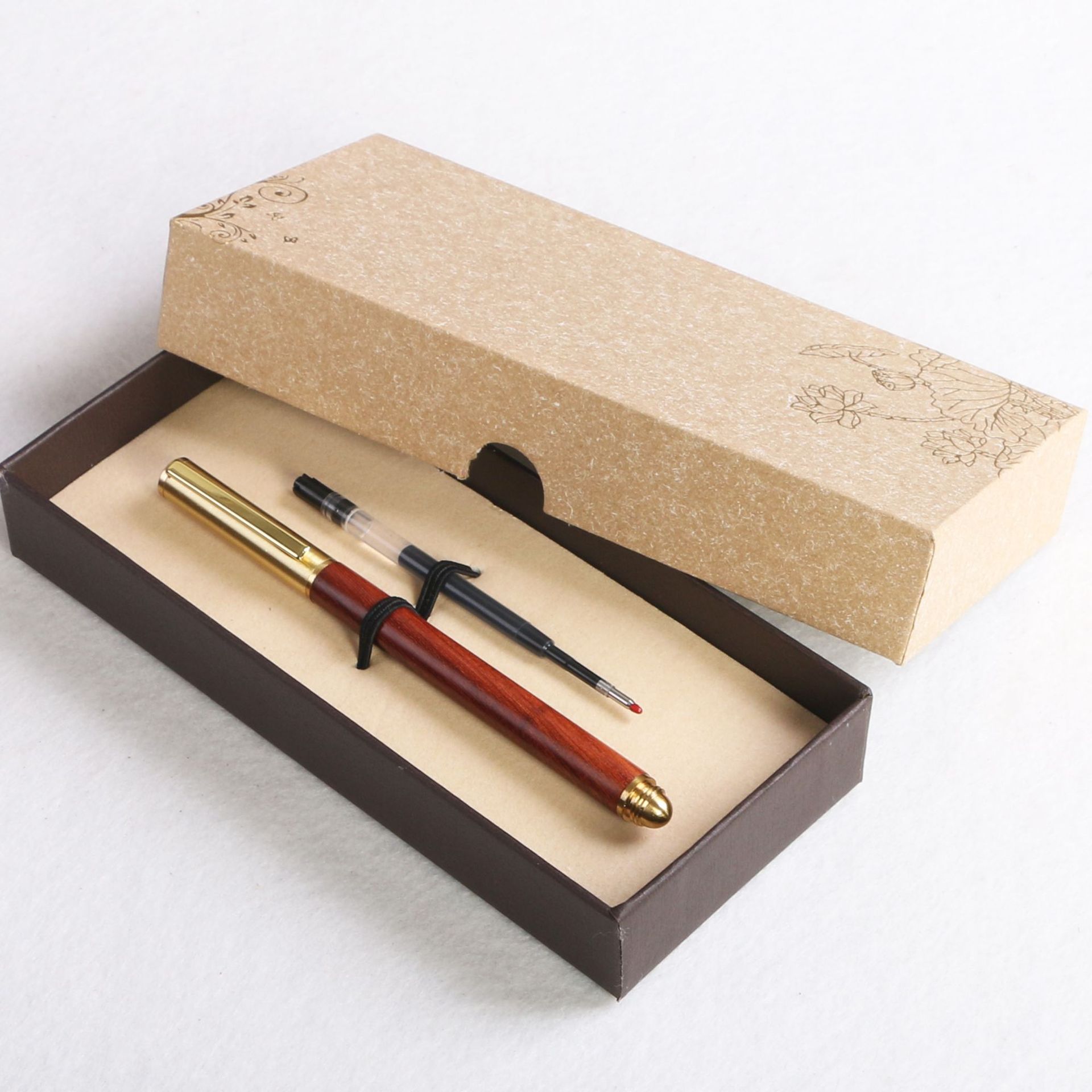 Wooden business pearl signature pen, brass solid wood pen clip, gel pen, LOGO printed, laser customized signature pen pic 16