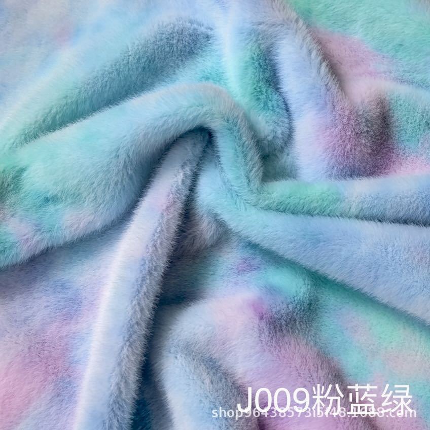 In stock: Tie-dyed small golden mink, seven-color mink velvet, toy fabric, shoes, hats, cushions, carpet fabric pic 11