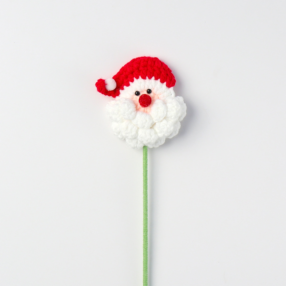 创意毛线花圣诞老人花枝棉花榛子装饰配件批发手工跨境成品圣诞节礼品饰品详情6