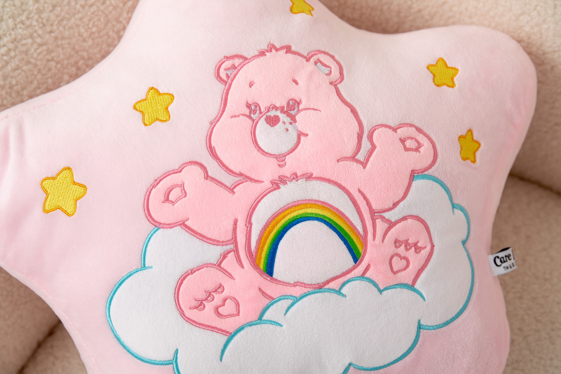 Officially authorized Rainbow Bear pillow, five-pointed star shaped sofa cushion, cute plush cushion for girls pic 4