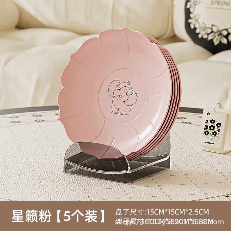 Plastic bone-spitting plates, household dining table garbage residue plates, snack dry plates, fruit plates, tabletop bone-spitting small plates, pastries pic 3