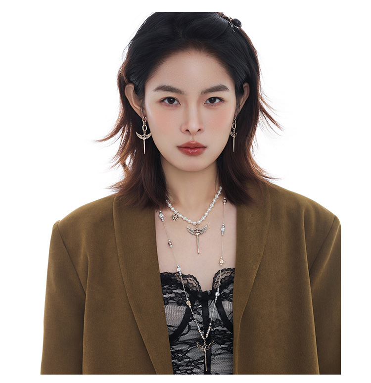 丘比特之翼系列耳环原创设计感精致时尚复古高级感独特百搭耳饰女详情10