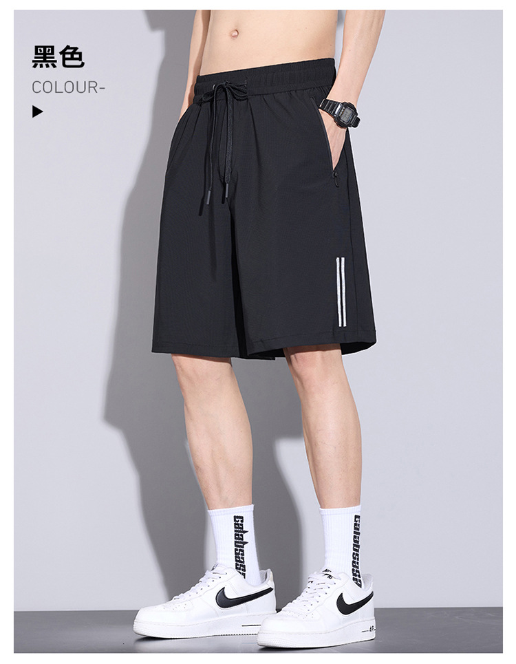 冰丝短裤男士夏季薄款2025新款速干外穿沙滩宽松休闲运动五分裤详情20