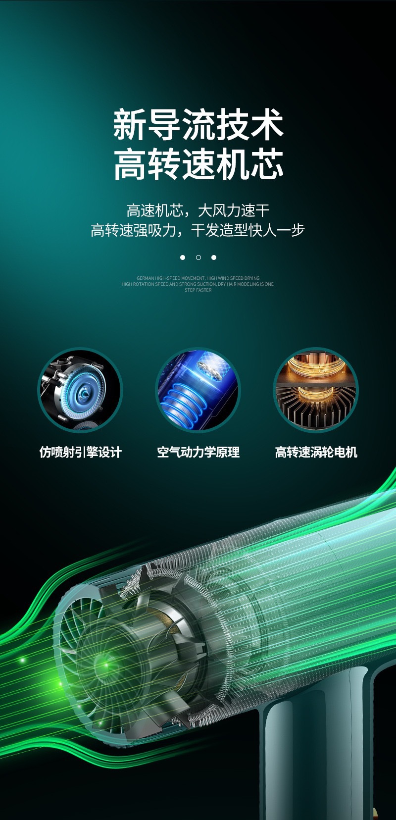 亚马逊跨境爆款吹风机家用宿舍大功率电吹风蓝光护发负离子吹风筒详情5