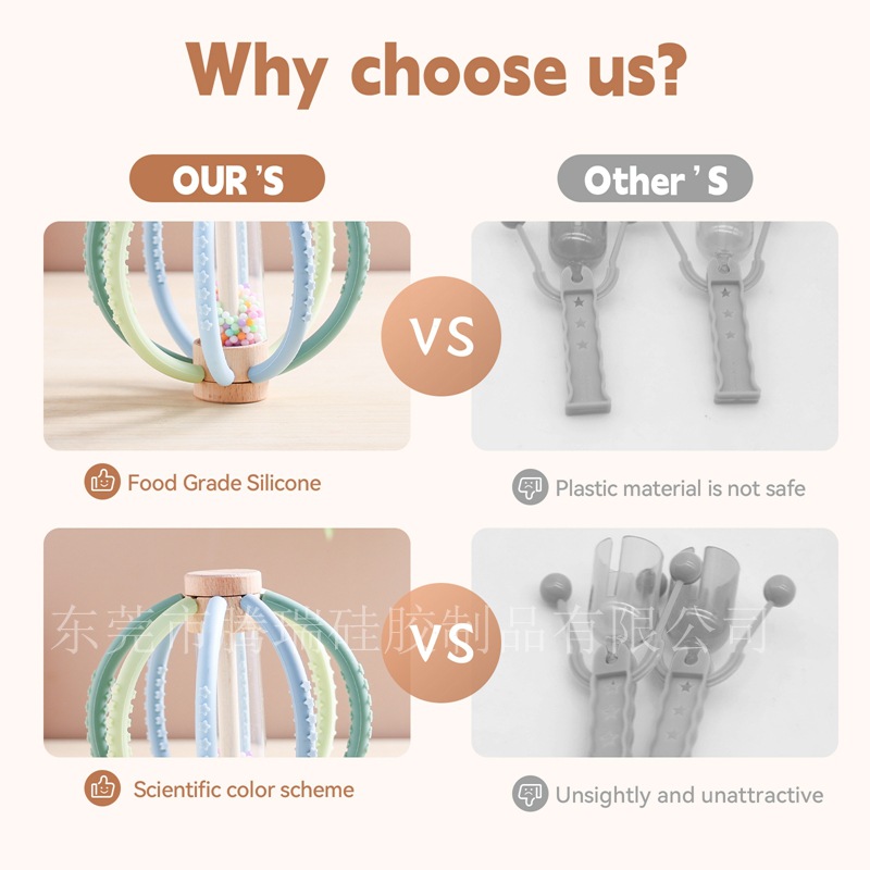 婴幼儿曼哈顿球宝宝啃咬牙胶手抓球立体摇铃安抚磨牙棒咬咬乐玩具详情20