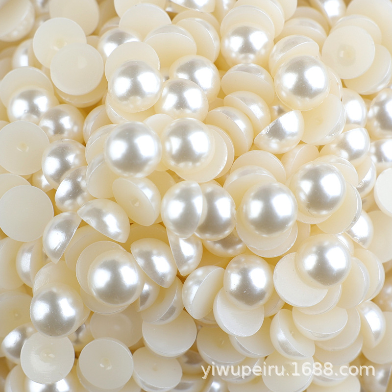 Semi-circular pearl flat bottom half-sided abs imitation pearl nail art, pearl shoes, clothing accessories diy cream glue phone case material pic 6