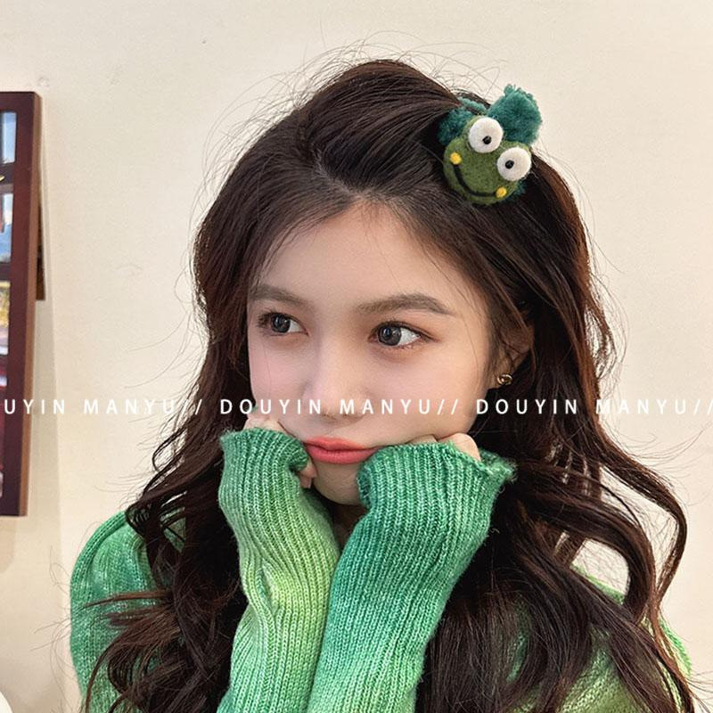 北欧冬日小公主~可爱秋冬毛毡夹子头饰发夹女小抓夹后脑勺鲨鱼夹详情5