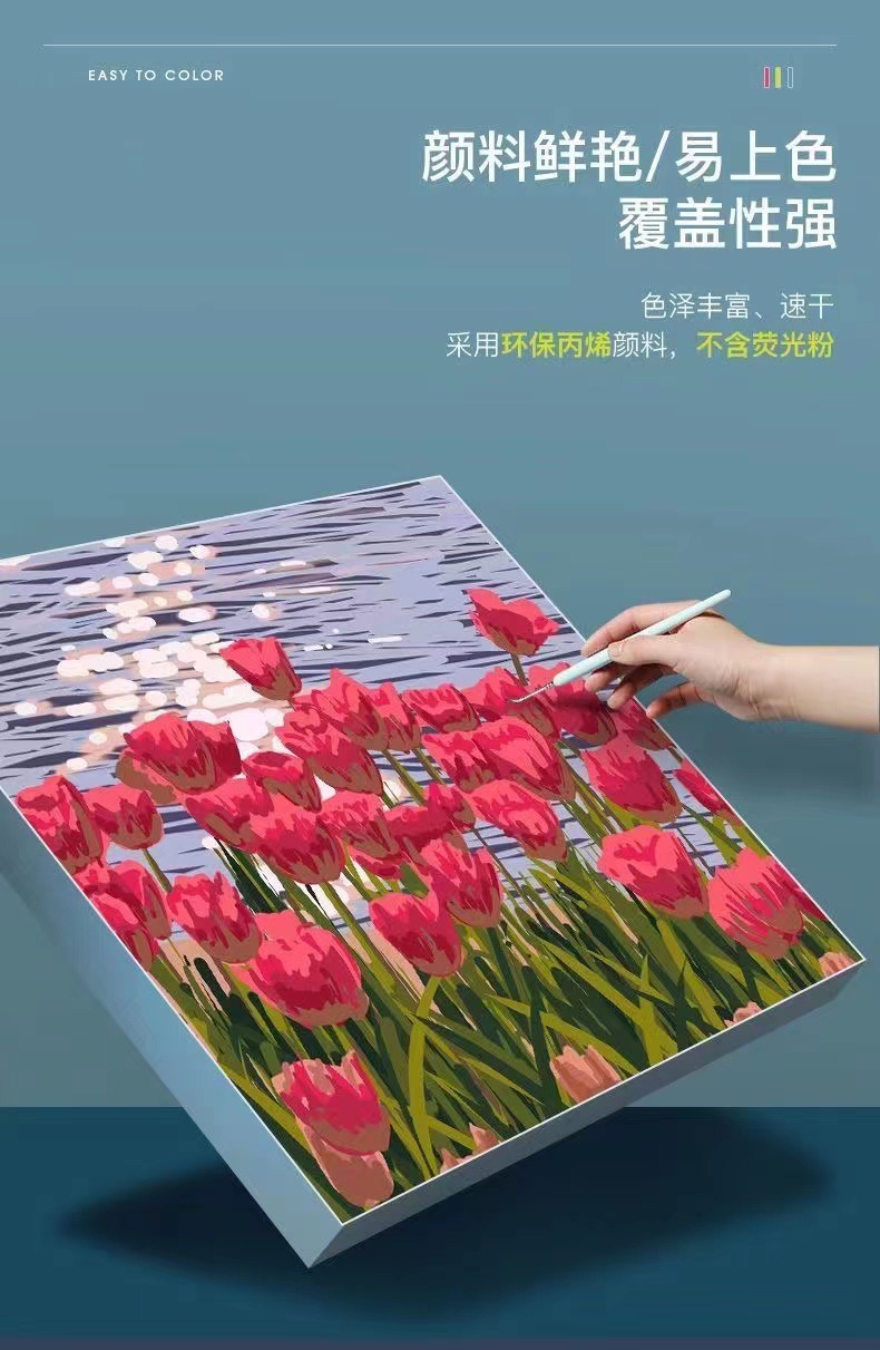 diy数字油画华灯系列手工填充填色油画解压系列客厅卧室装饰挂画详情5