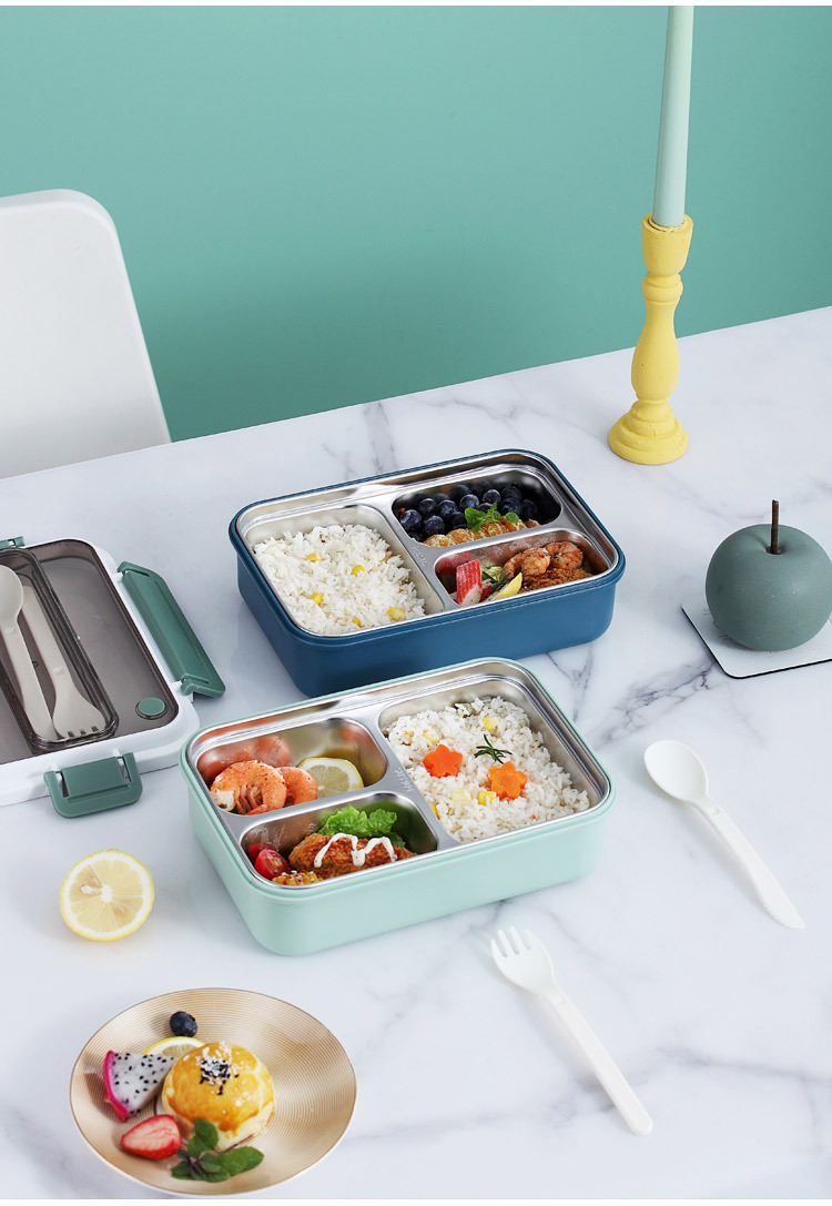 INS网红304不锈钢保温饭盒学生分格午餐盒办公成人便当盒bentobox pic 18