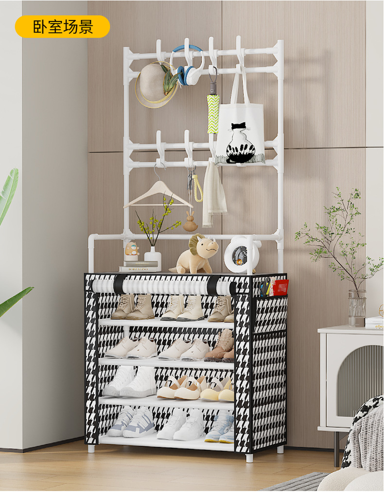 6604B Multi-layer shoe and hat rack, storage rack, shoe storage rack, dust-proof shoe rack pic 14