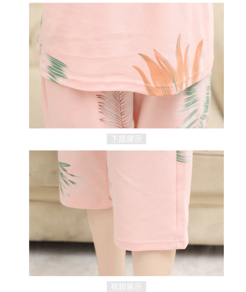 Middle-aged and elderly women wear summer short-sleeved, thin cotton clothes. Middle-aged women wear summer round-neck home clothes. Grandmothers and the elderly pic 4