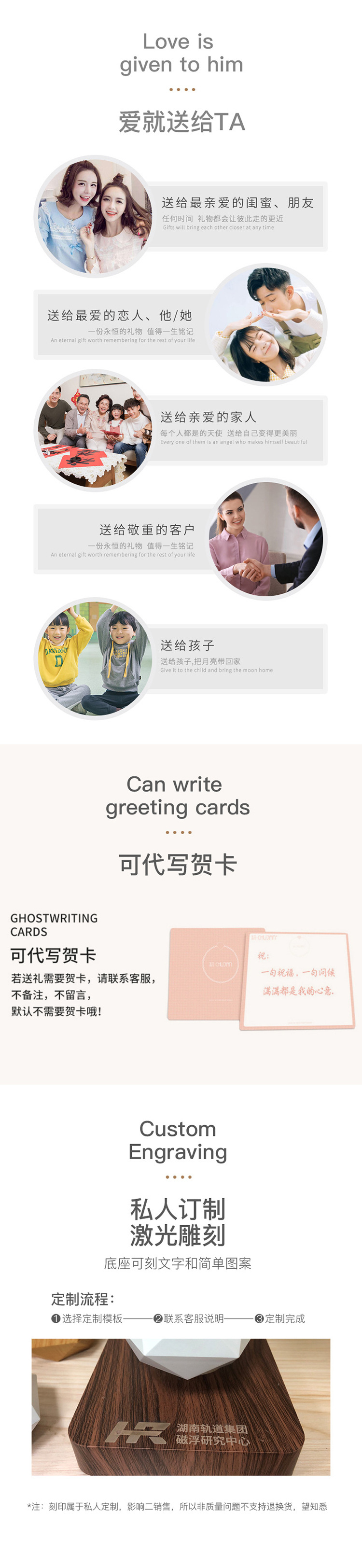 磁悬浮月球灯浪漫灯光悬浮3D打印月亮灯家居磁悬浮摆件源头工厂详情7