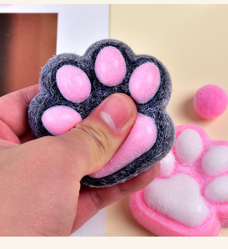 The same style of Xiaohongshu plush cat paw pinch fun stress-relieving toy, super soft mud texture food play Pinch fun stress-relieving toy pic 12