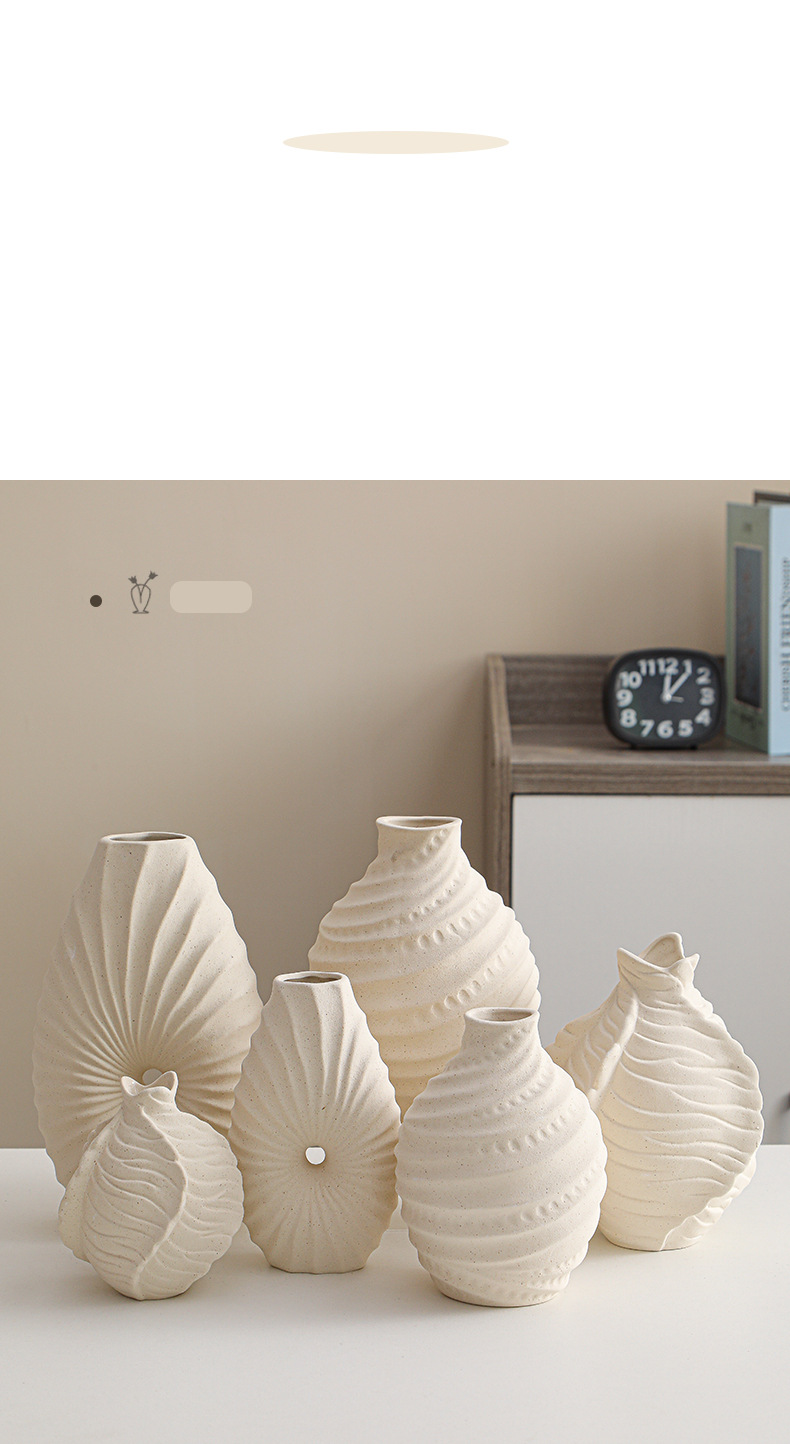 2026 New Nordic ceramic vases, simple flower arrangement vases, home living room decoration ornaments, creative vases, cross-border wholesale pic 2
