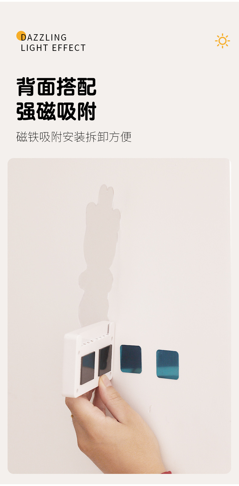 Cartoon doll sensor light charging model, sensor night light cross-border model, seven-color night light ambient light, acrylic glass pic 10