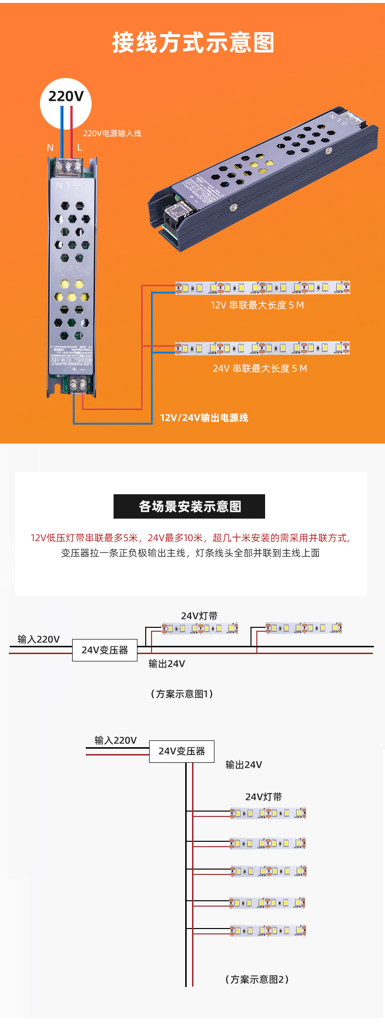 led灯带条自粘12V24高亮低压线性贴片柔性120灯8mm2835软灯带批发详情18