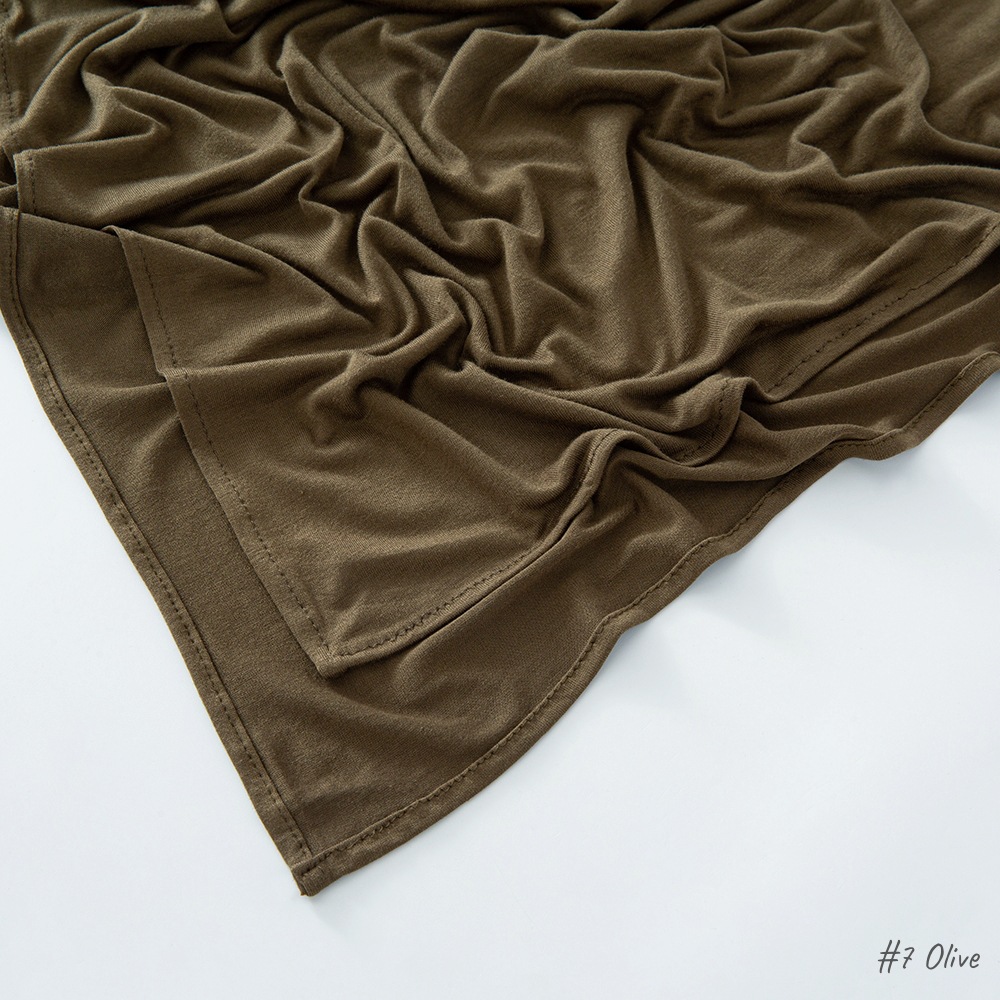 High-quality solid color modal rolled-up mercerized cotton scarves, shawls and headscarves for cross-border Middle East Jerseyscarf pic 28