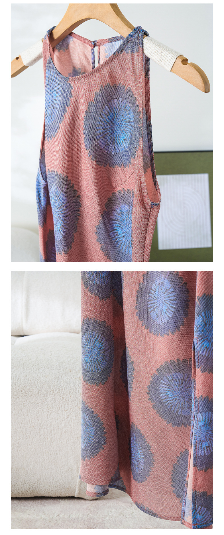 Rongtai Tencel Linen printed improved cheongsam sleeveless slimming dress for Women 2025 New style elegant A-line dress pic 34