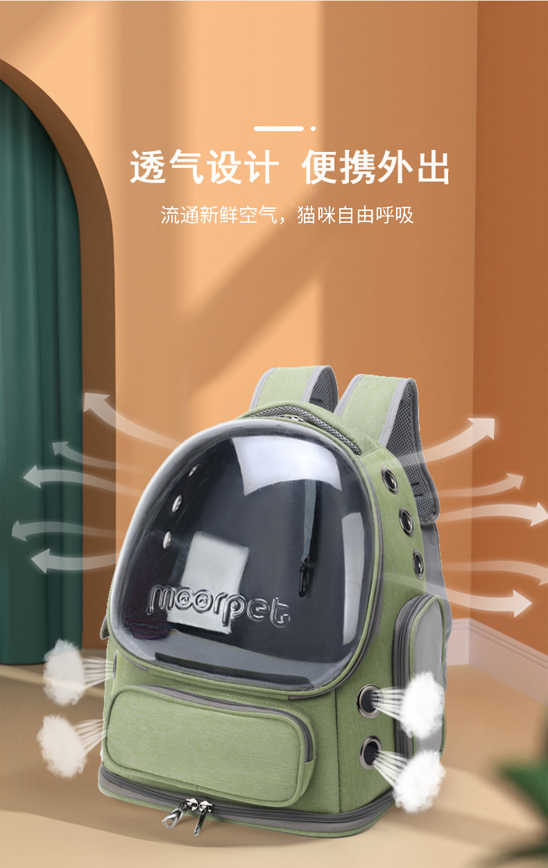 Portable and breathable cat bags for going out, space pet cabin, double-shoulder cat backpack, cat cage, dog and cat schoolbag, cat supplies pic 3