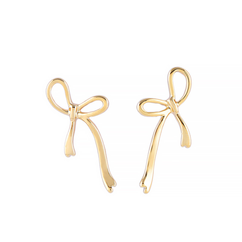 Chanel style simple bow hollowed-out stud earrings for girls, cute and versatile commuting earrings, personalized and trendy earrings wholesale pic 14