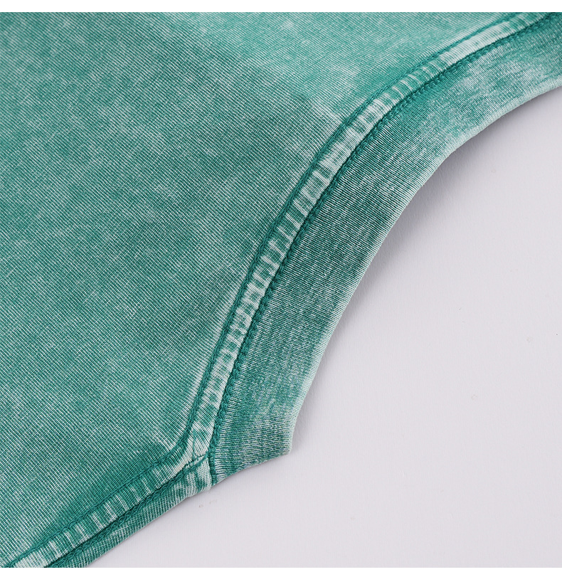 男士T恤230克酸洗炒雪花宽松做旧复古水洗短袖男纯棉t恤落肩欧码详情26