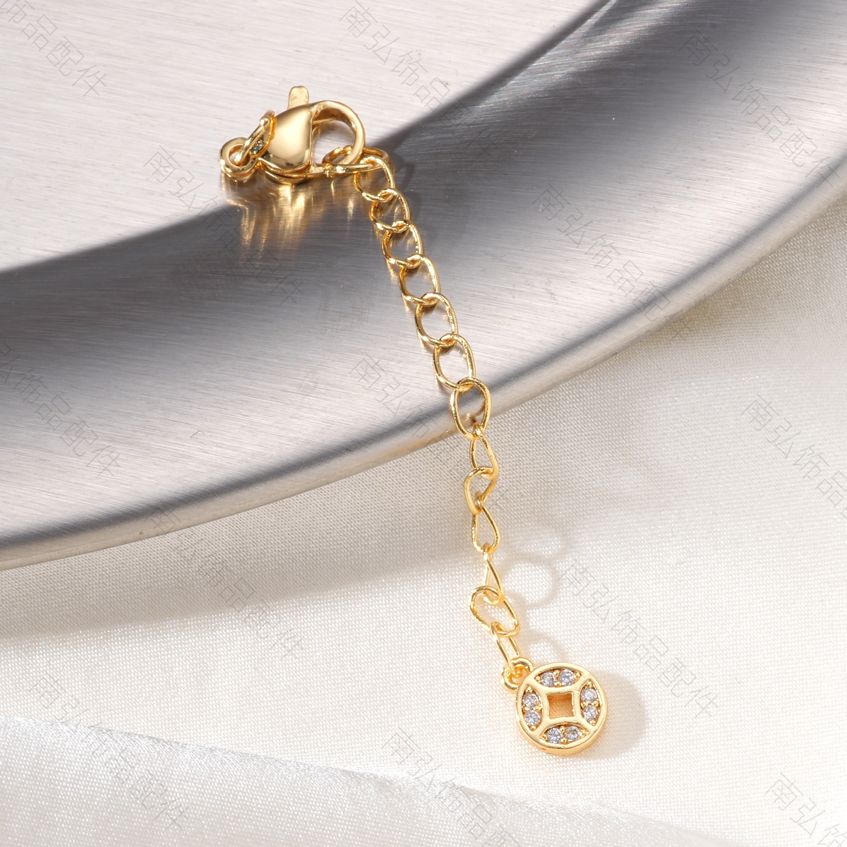 18k color-preserving copper gold-plated pearl necklace, extension chain spring buckle, high-end lobster buckle, DIY handmade jewelry accessory pic 18