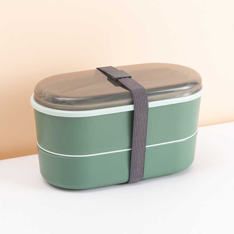 Japanese-style creative double-layer lunch box, primary school student bento box, office worker can heat in a microwave oven, fat-reducing lunch box with compartments pic 7
