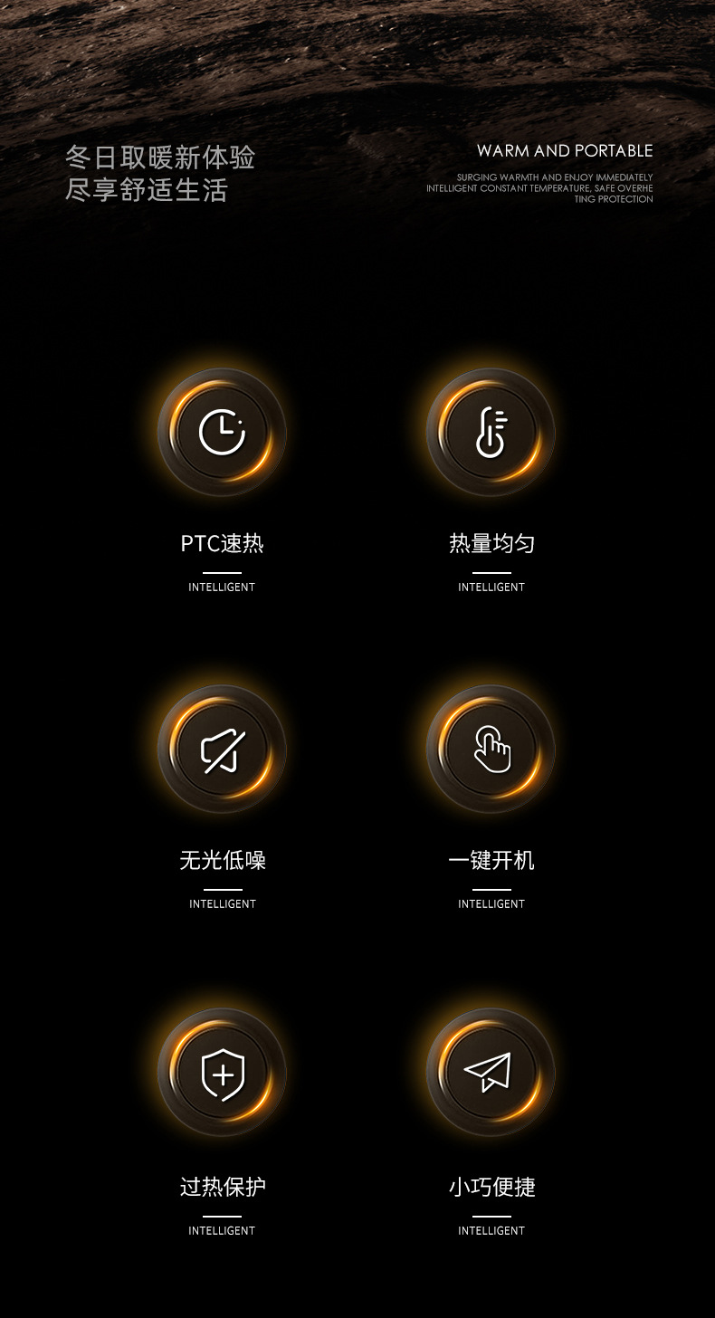 New cross-border household high-power warm air blower, PTC heater, office desktop small electric heater, Quick heating and warmth retention M142 pic 19