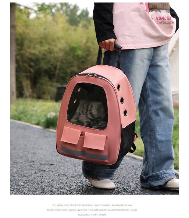 【加工定制】新款宠物包大容量透气猫包户外安全便携手提宠物背包详情15