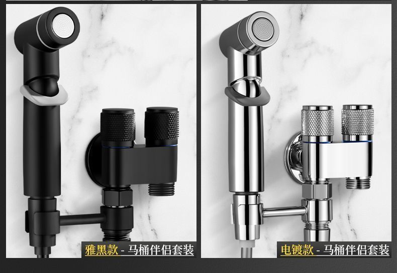 马桶喷枪枪灰色妇洗器增压喷头黄铜体卫生间厕所家用高压角阀水龙详情7