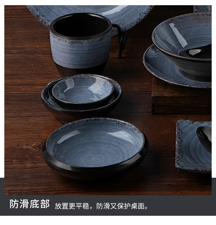 New imitation porcelain KB tile grey pattern melamine tableware factory direct sales melamine tableware pic 23
