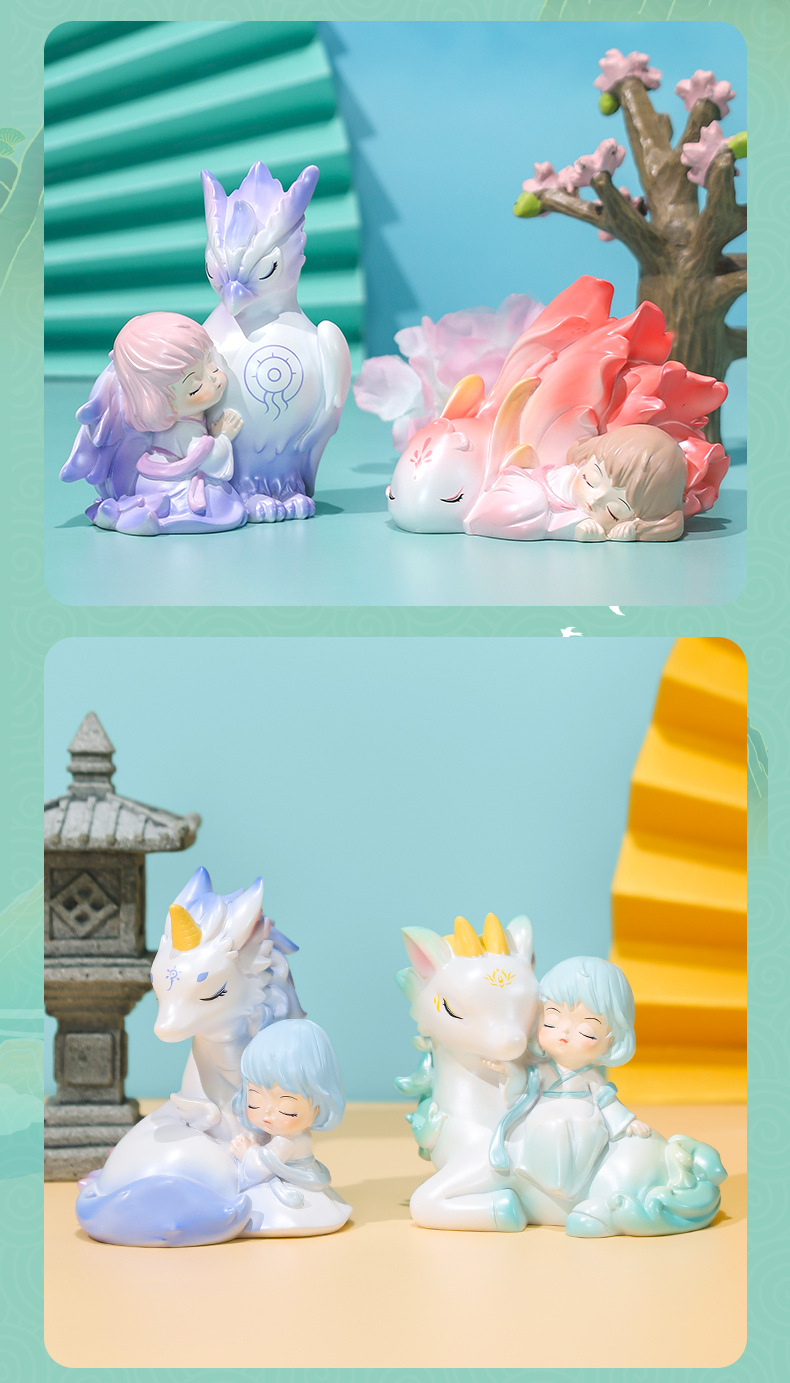 The second-generation blind box figurine of ancient legends, with a national trend and ancient style, is a divine beast figurine. It is a desktop resin decorative item and a creative gift with a national style pic 6