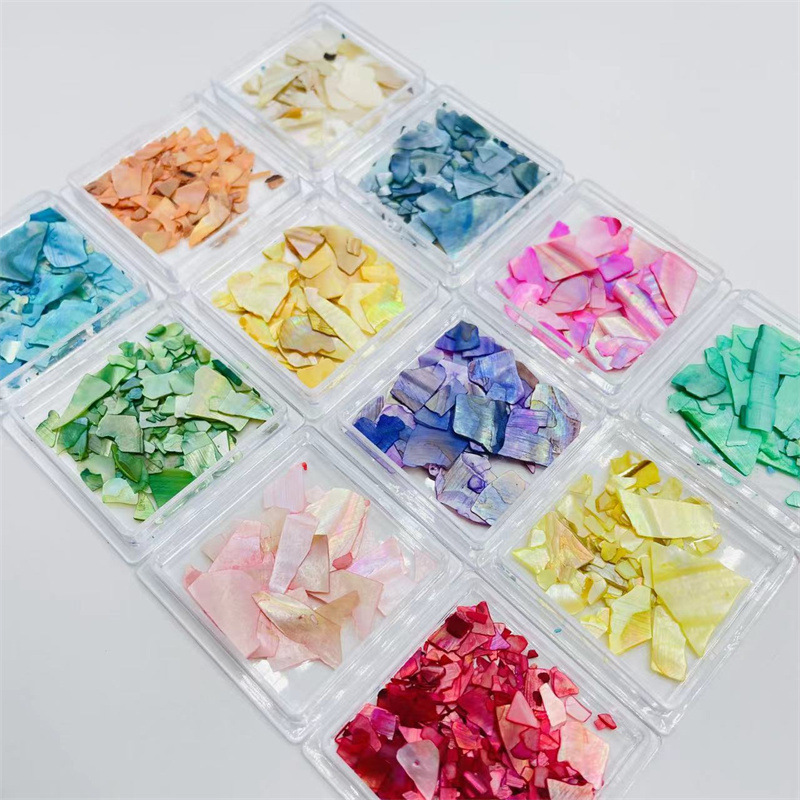 Japanese-style nail art, ultra-thin shell piece accessories, irregular iridery natural abalone shell nail DIY decoration wholesale pic 4