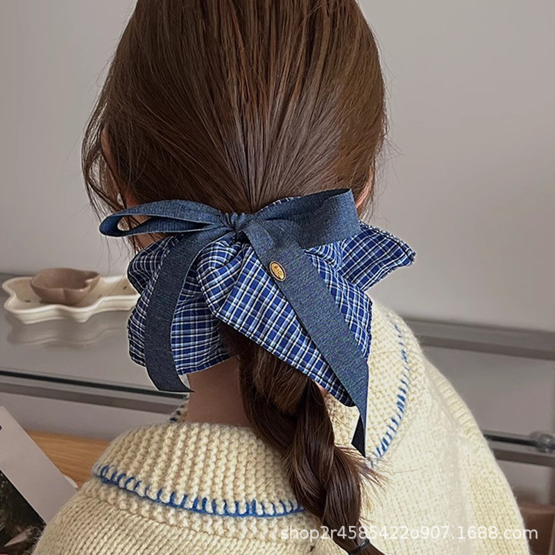 韩系少女心马卡龙色蕾丝花边重工大肠发圈温柔甜美碎花蝴蝶结发饰女头饰饰品详情6