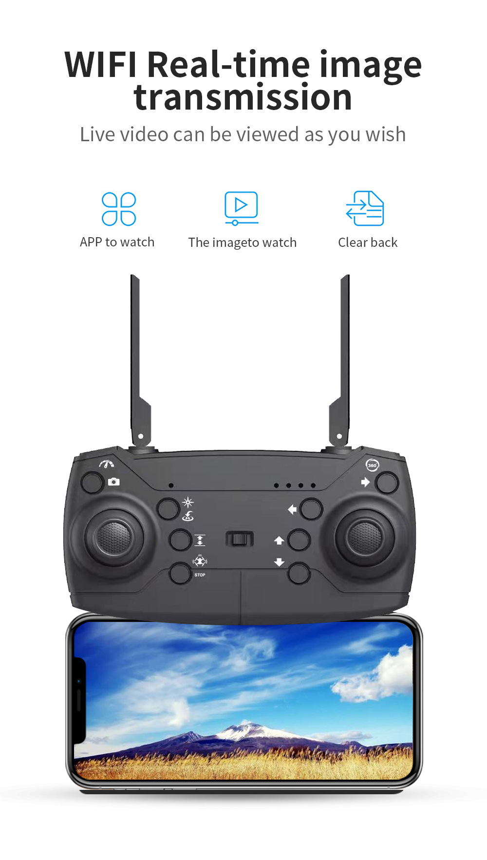 Cross-border bestseller Drone: High-definition aerial photography remote control aircraft, ultra-long endurance quadcopter toy e88 drone pic 6