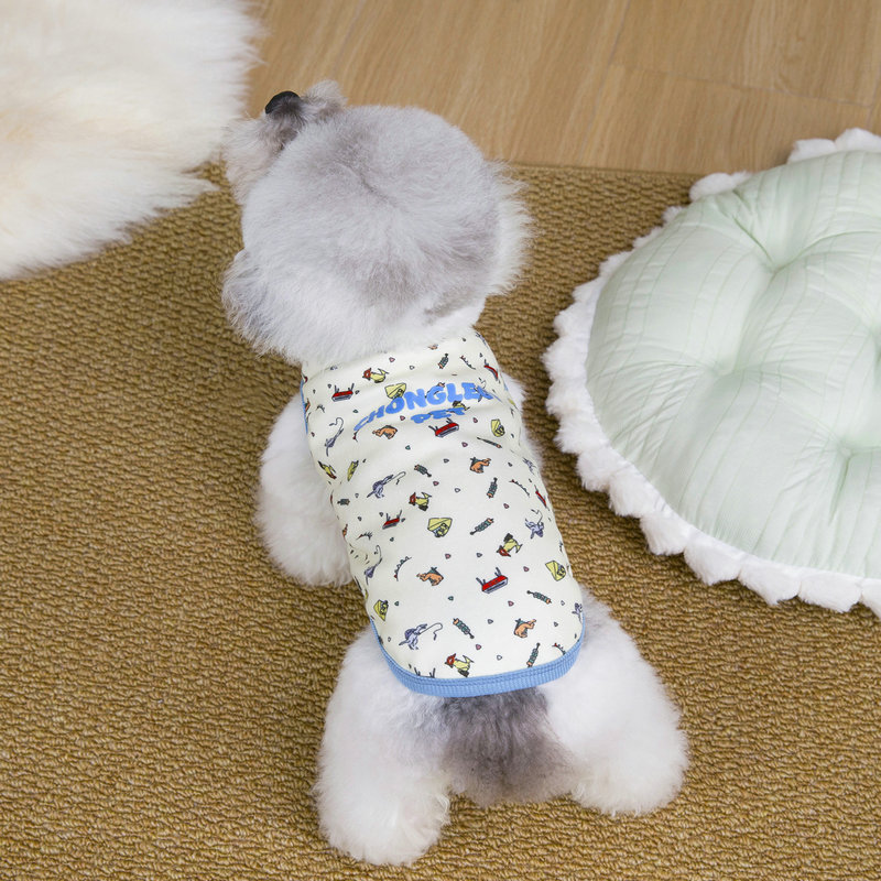 春夏宠物薄款背心 狗狗卡通印花衣服泰迪比熊博美小型犬猫咪通用详情10