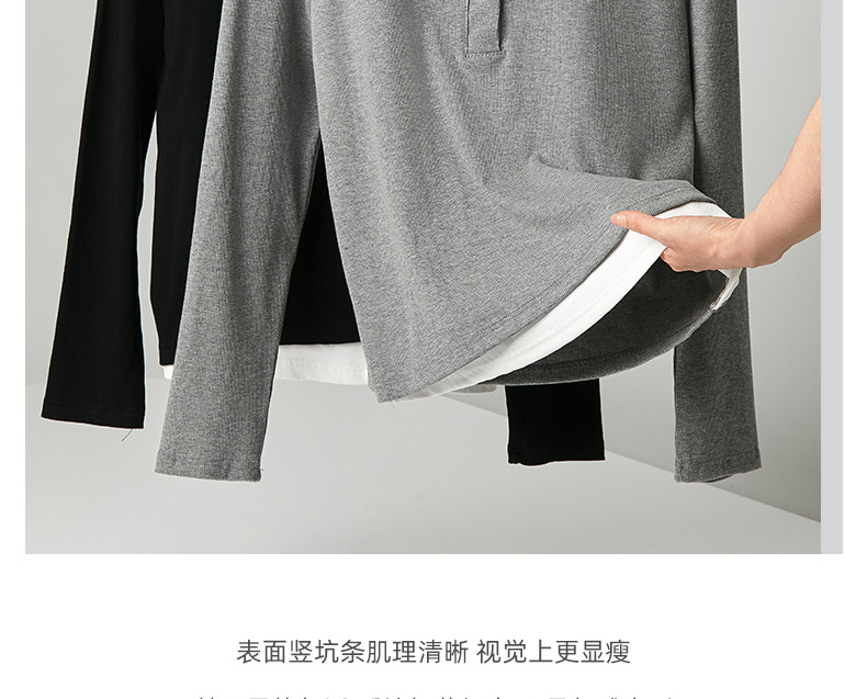 Here are two carefully selected long-sleeved T-shirts for women in the Spring and autumn of 2024, featuring a unique and stylish Korean style that can be worn as a base layer pic 12