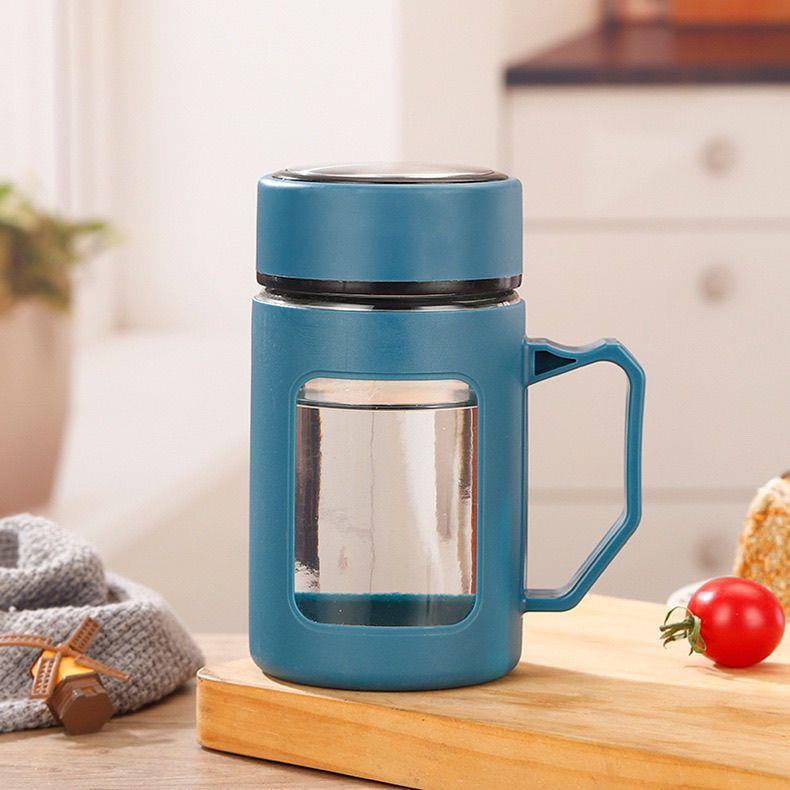 Glass cups, water cups, large-capacity tea brewing cups, office and household tea brewing cups, anti-drop and anti-heat cups with handles pic 7