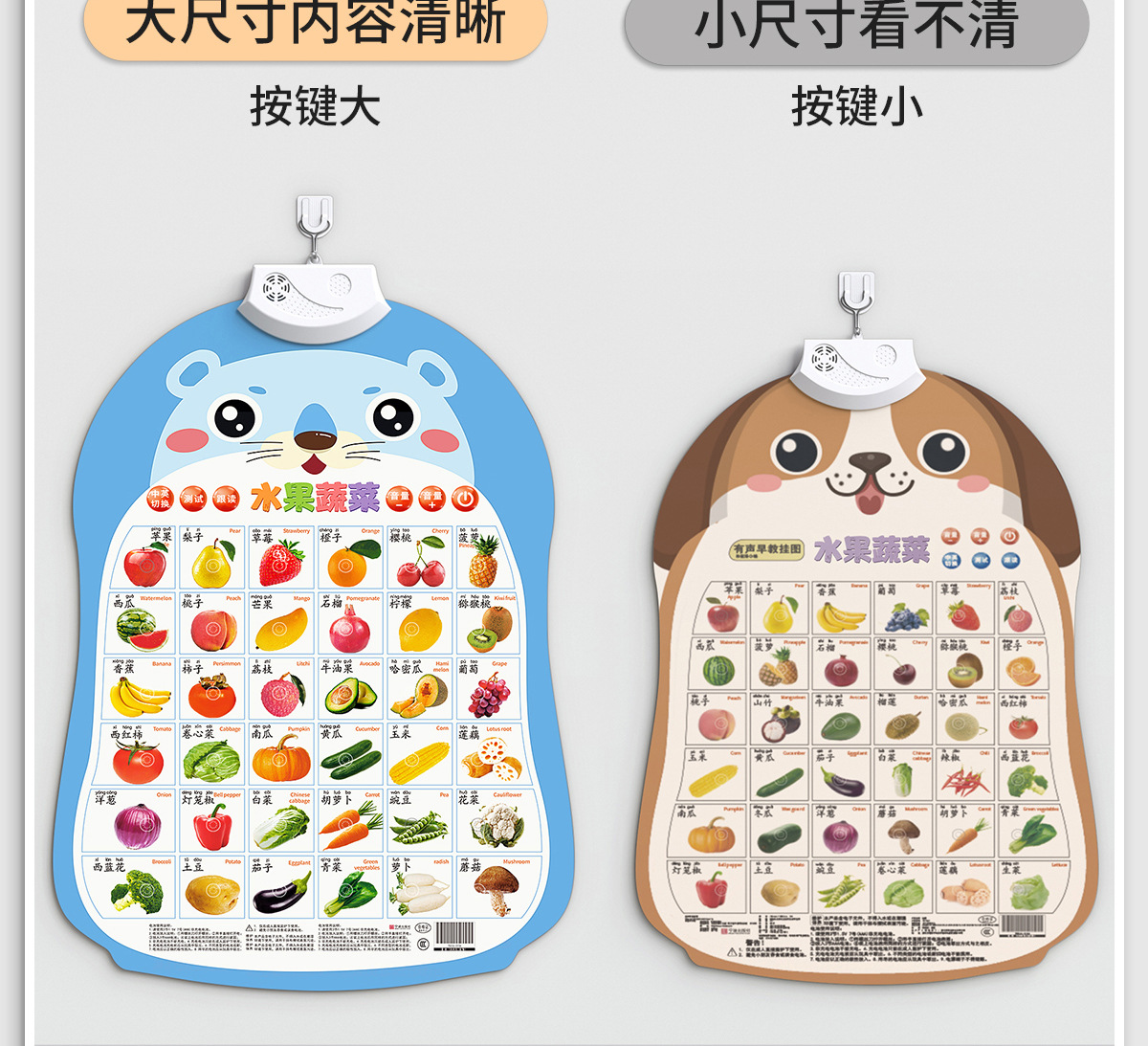 宝宝有声早教挂图启蒙婴儿点读发声识字书墙贴玩具儿童拼音字母表详情5