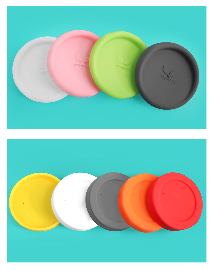 Heat transfer printed white core silicone cup with silicone lid and base, blank coating advertising coating white mug pic 9