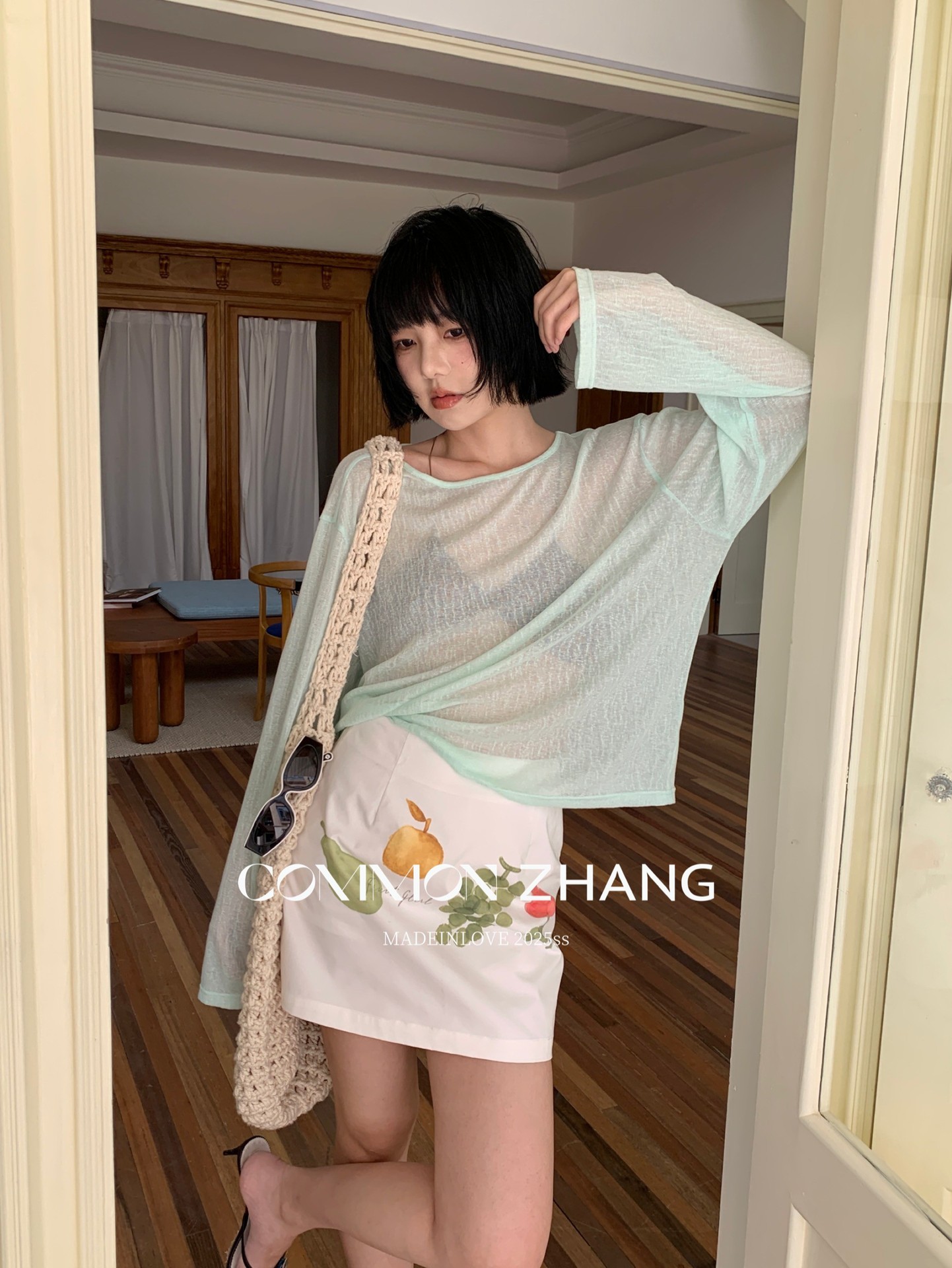CZ ZHANG Summer Vacation Playful and youthful fruit-printed short skirt, low-waisted and versatile A-line skirt B22578 pic 10