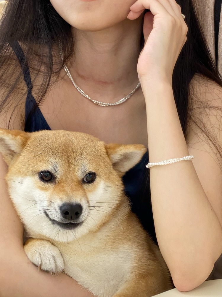 The entire S925 sterling silver Shijia pearl wound necklace features a niche design for women, a neckchain, a collarbone chain, and a light luxury chain pic 9