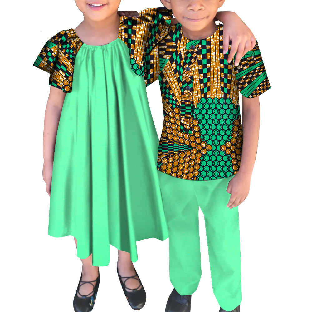 儿童服装 蓝紫图案童装 男孩女孩连衣裙套装春夏款详情10