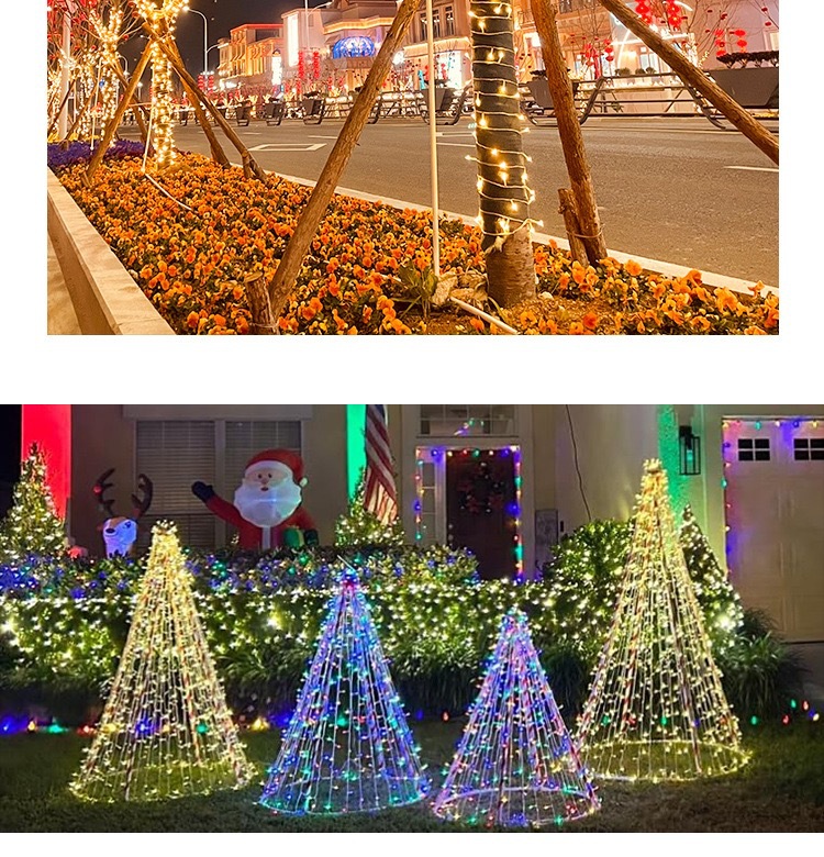 Colorful string lights, starry sky, outdoor waterproof tree wrap decoration, dense string lights, neon lights, star lights pic 17