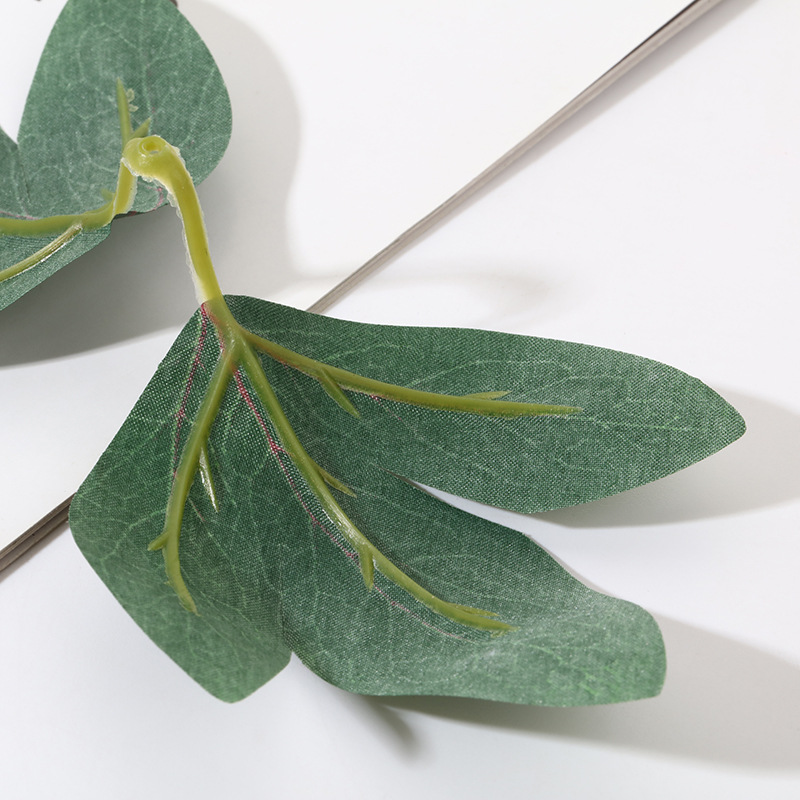 厂家直销仿真丝印2叉牡丹叶仿真植物批发假植物拍摄道具家居装饰详情1