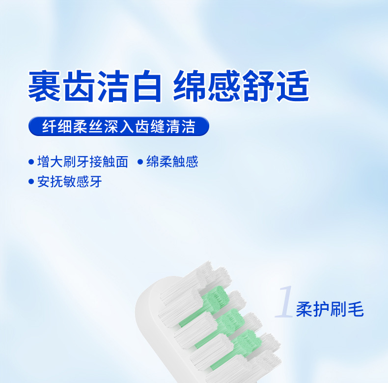 米家T100适用牙刷头软毛替换装家用电动牙刷刷头配件适配T小米牙刷配件详情1
