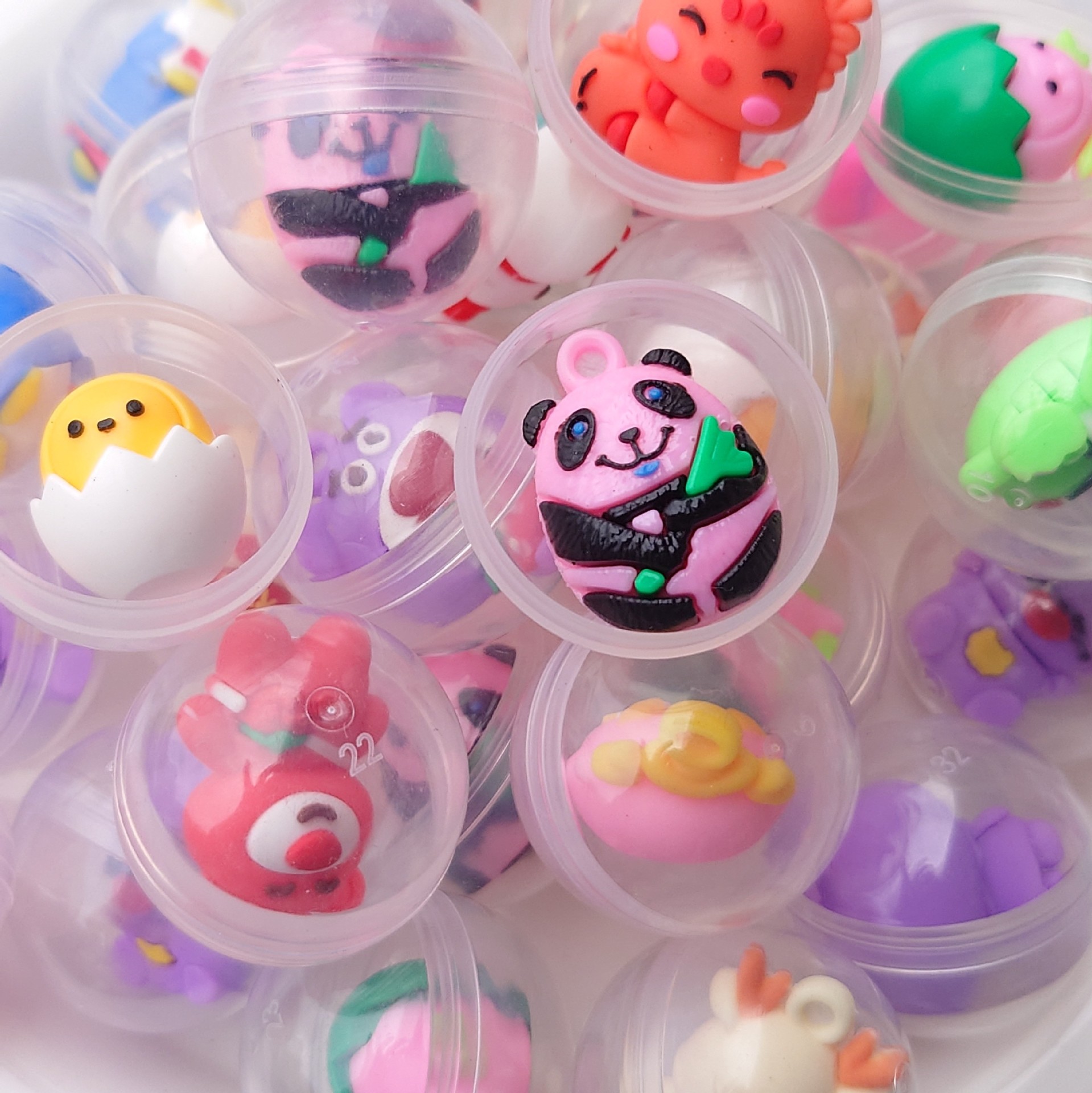 32mm透明公仔扭蛋玩具一元投币游戏扭蛋机弹力球扭扭蛋球批发详情5