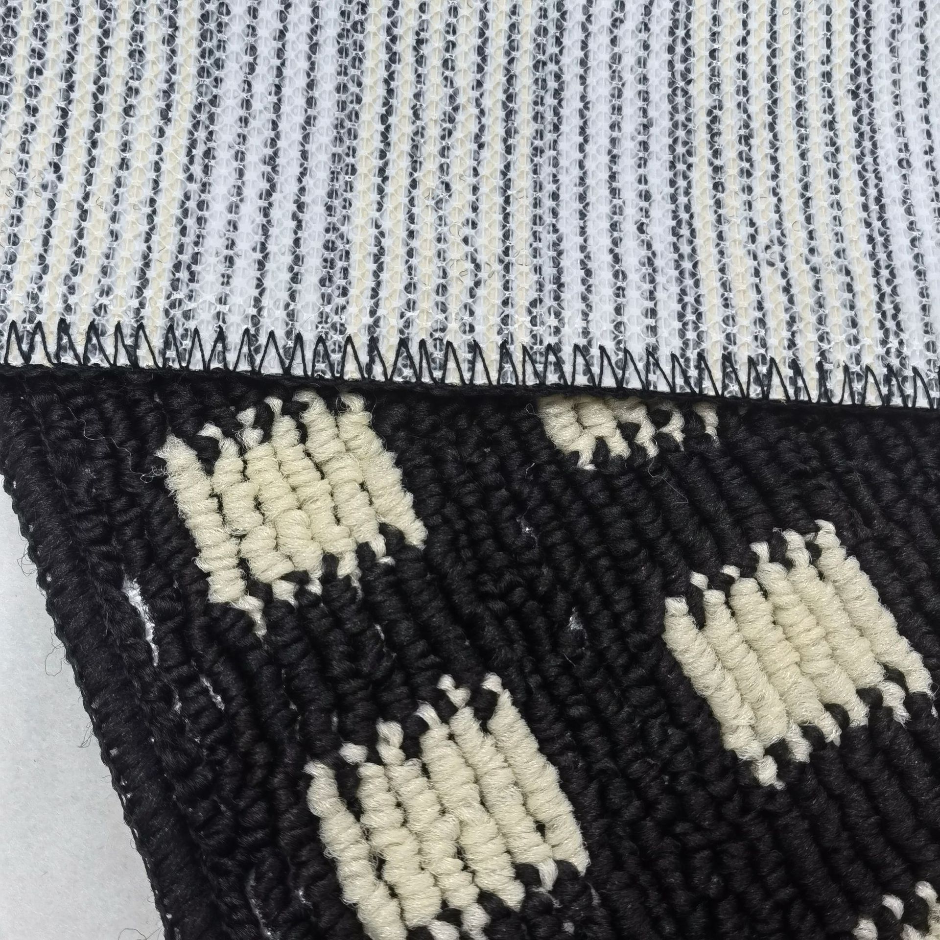 圈绒丙纶格调提花方格白色TPR底室内厨房客厅卫生间防滑地垫脚垫详情6