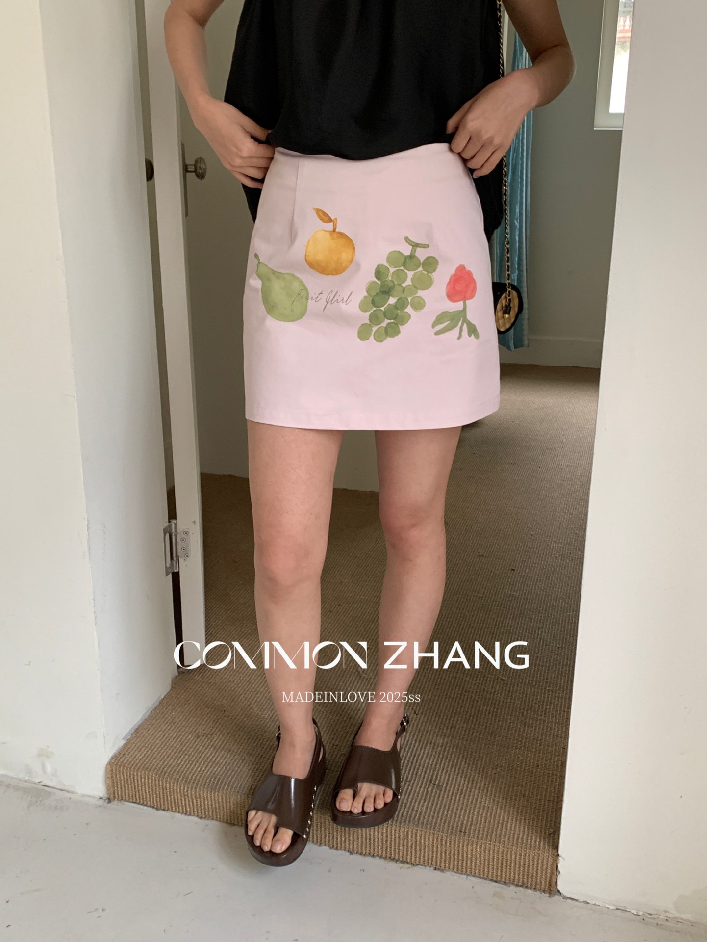 CZ ZHANG Summer Vacation Playful and youthful fruit-printed short skirt, low-waisted and versatile A-line skirt B22578 pic 19
