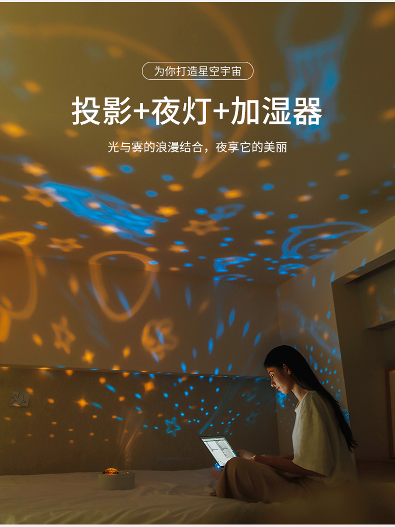 Dual spray projection humidifier USB charging household air humidifier mini car desk small humidifier pic 3